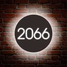 Load image into Gallery viewer, Custom Round LED House Name Number Sign