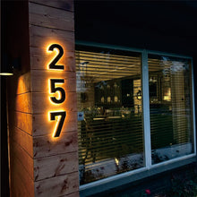 Load image into Gallery viewer, Custom 3D House Number LED Metal Backlit Letter Signs