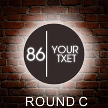 Load image into Gallery viewer, Custom Round LED House Name Number Sign - VINTAGE SIGN