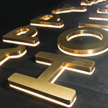 Load image into Gallery viewer, Custom 3D House Number LED Metal Backlit Letter Signs