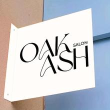 Load image into Gallery viewer, Custom Non-Illuminated Shop Front Signage Double-Sided Metal Hanging Sign for Business Logo, No Electricity Needed