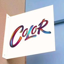 Load image into Gallery viewer, Custom Non-Illuminated Shop Front Signage Double-Sided Metal Hanging Sign for Business Logo, No Electricity Needed