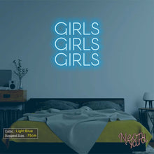 Load image into Gallery viewer, GIRLS GIRLS GIRLS Neon Sign