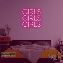 Load image into Gallery viewer, GIRLS GIRLS GIRLS Neon Sign
