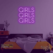 Load image into Gallery viewer, GIRLS GIRLS GIRLS Neon Sign
