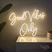Load image into Gallery viewer, Good Vibes Only Neon Sign