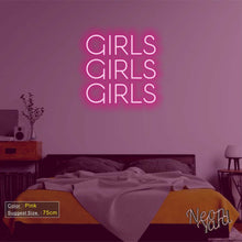 Load image into Gallery viewer, GIRLS GIRLS GIRLS Neon Sign

